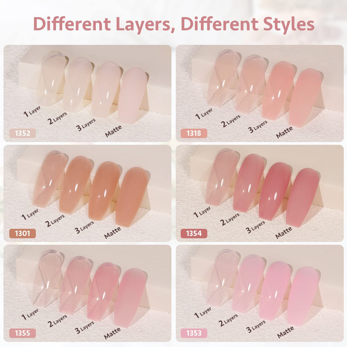GAOY gel polish bottles displayed on a vanity