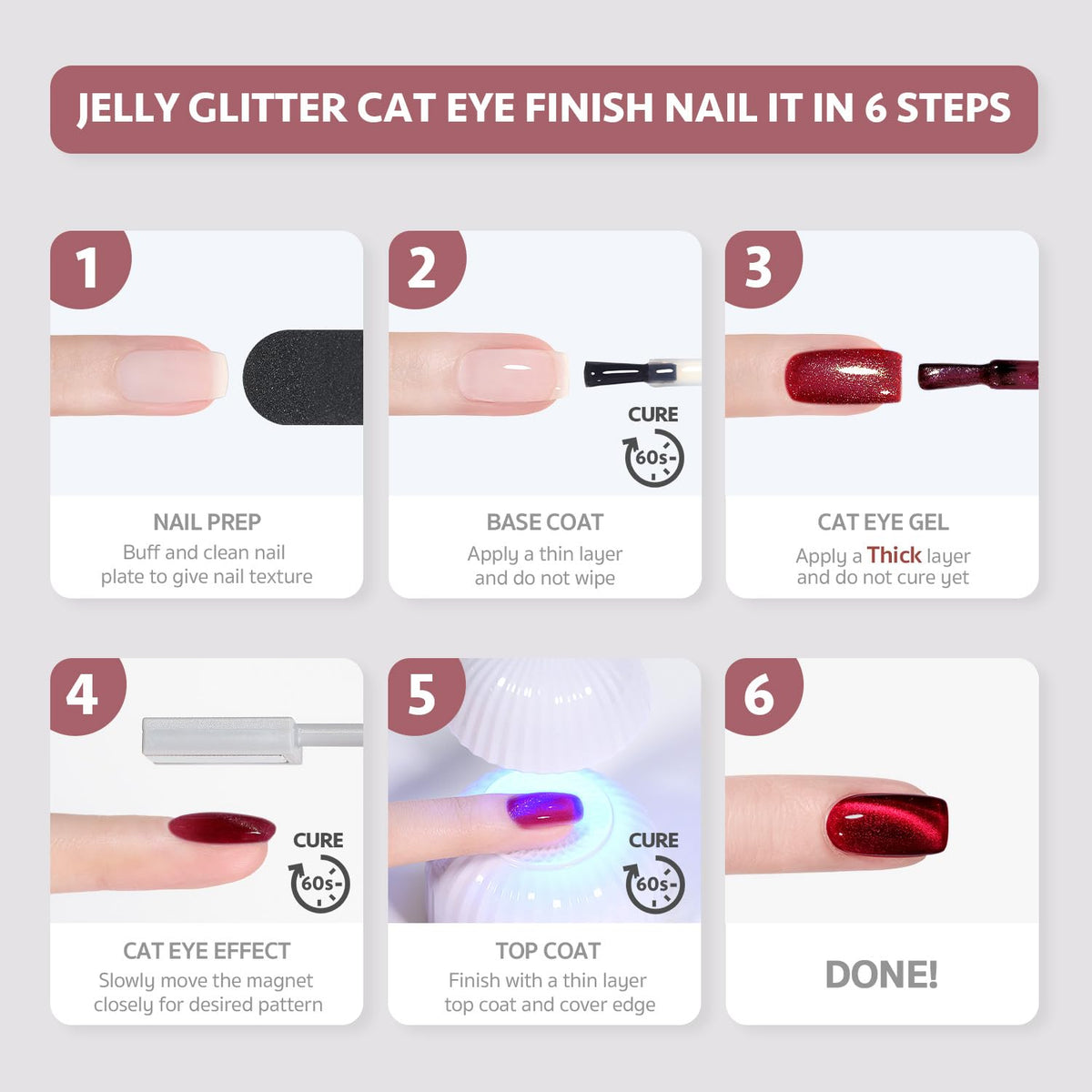 GAOY gel polish kit contents including magnet and colours