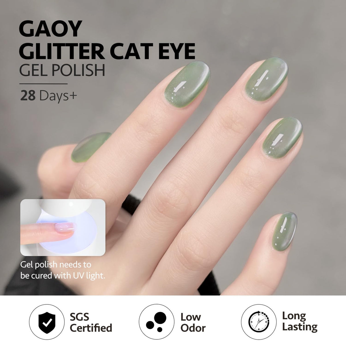 GAOY gel polish kit packaging with all components displayed