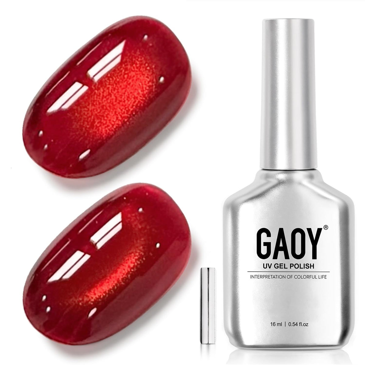 GAOY Glassy Cat Eye Gel Nail Polish 16ml Blood Red front view
