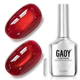 GAOY Glassy Cat Eye Gel Nail Polish 16ml Blood Red front view