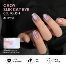 GAOY Glitter Cat Eye Gel Nail Polish in pink shade