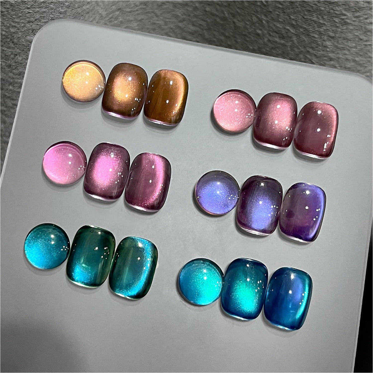 GAOY Glitter Cat Eye Gel Nail Polish set with six colours