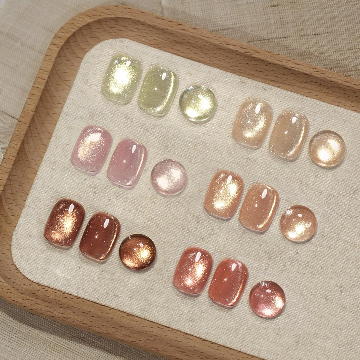 GAOY Glitter Cat Eye Gel Nail Polish Set with six colours and magnet