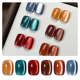 GAOY Glitter Cat Eye Gel Polish Set with 6 colours and magnet