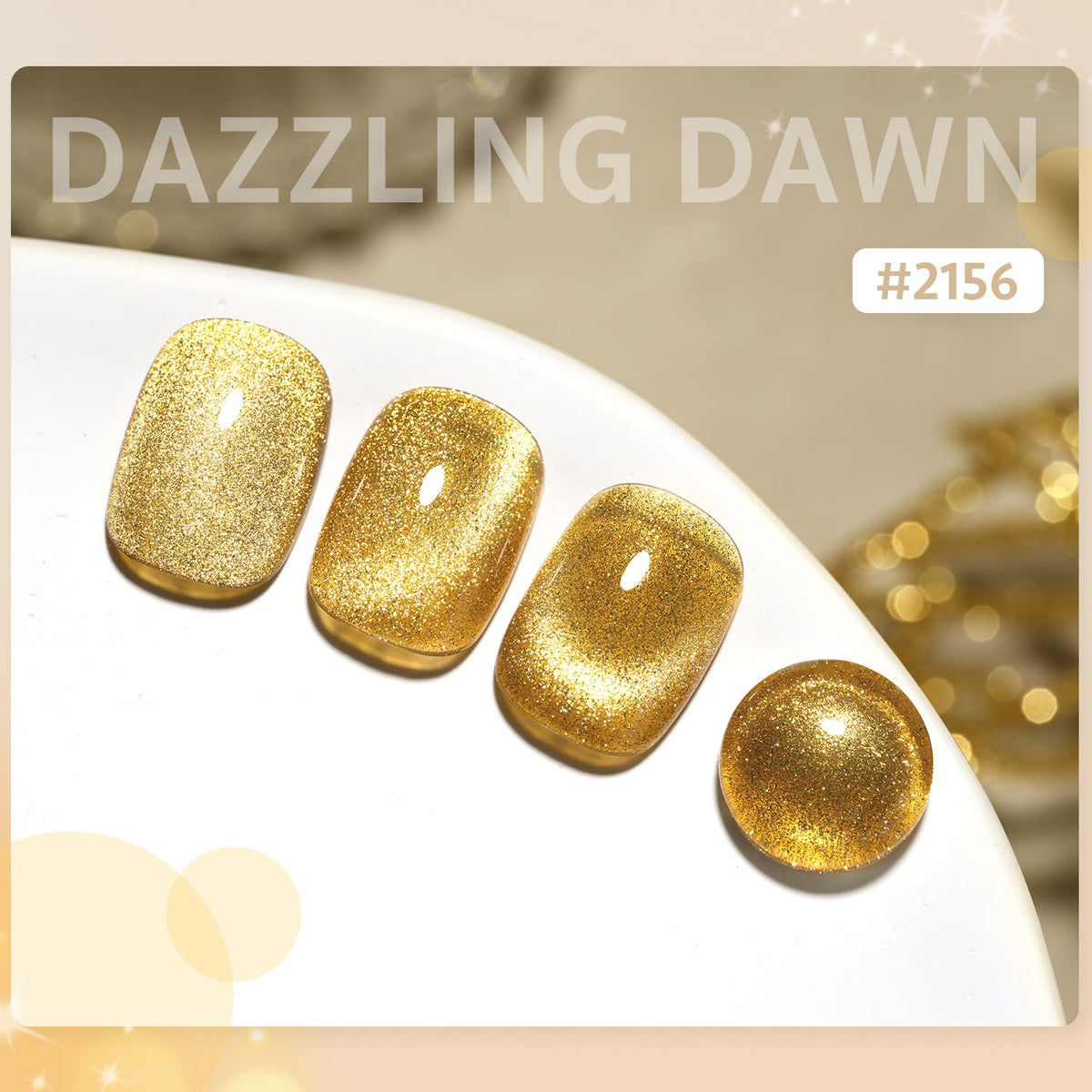 GAOY Gold Glassy Cat Eye Gel Nail Polish 16ml with cat eye magnet