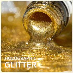 GAOY Gold Glassy Cat Eye Gel Nail Polish bottle with glitter effect