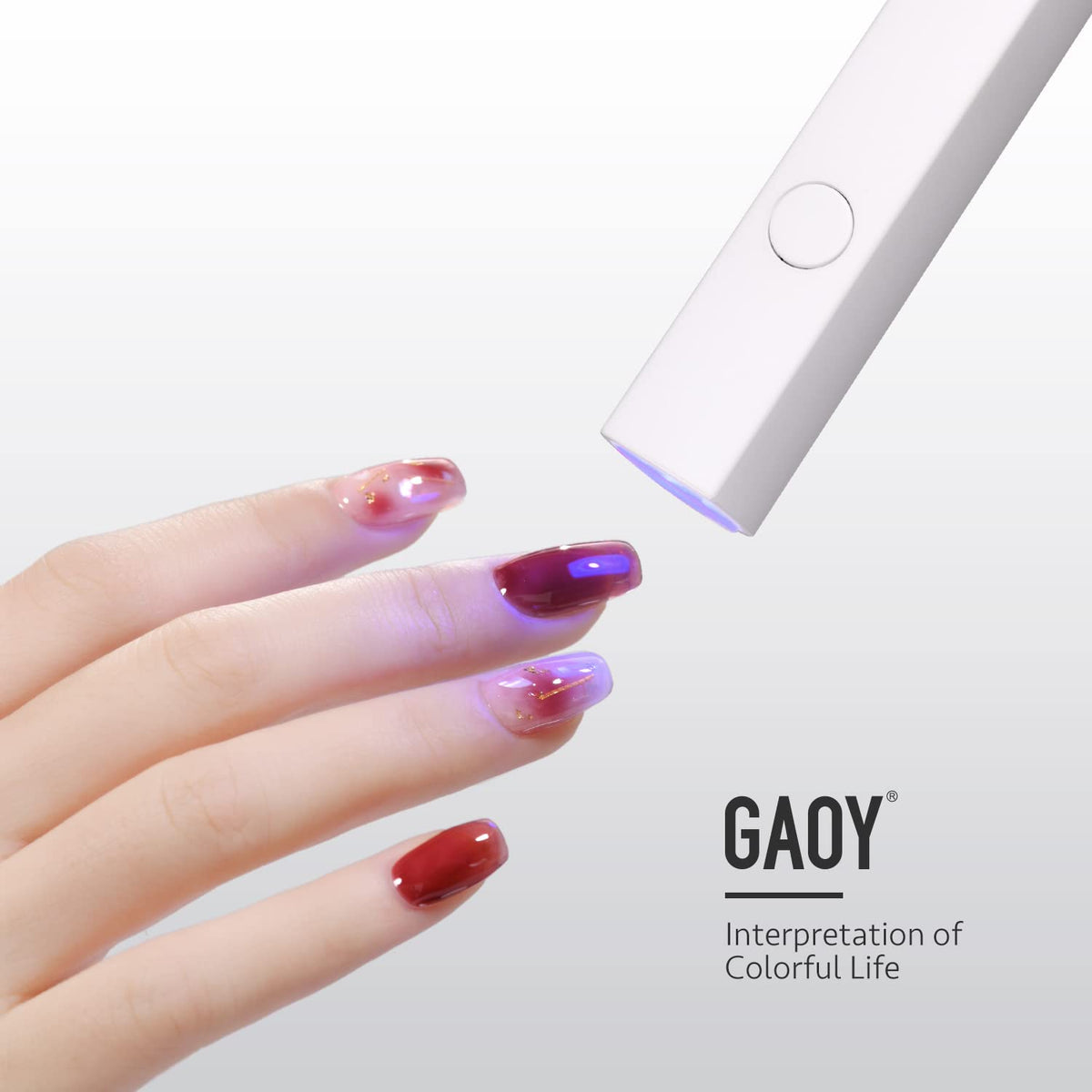 GAOY Handheld UV Light showing battery charging