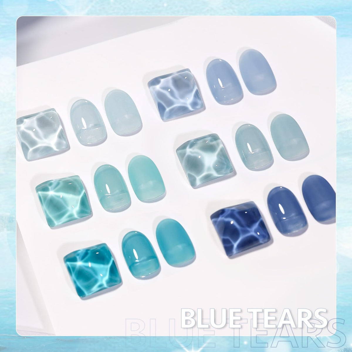 GAOY Jelly Blue Gel Nail Polish being applied on nails