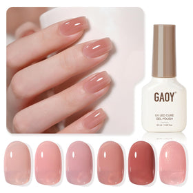 GAOY Jelly Gel Nail Polish Set with six bottles in various colours