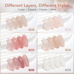 GAOY Jelly Nude Gel Nail Polish on nails