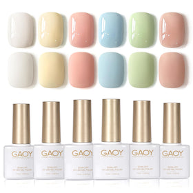 GAOY Pastel Spring Gel Nail Polish Set with six colours front view