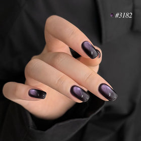 GAOY Purple Glitter Cat Eye Gel Polish set displayed with vibrant colours