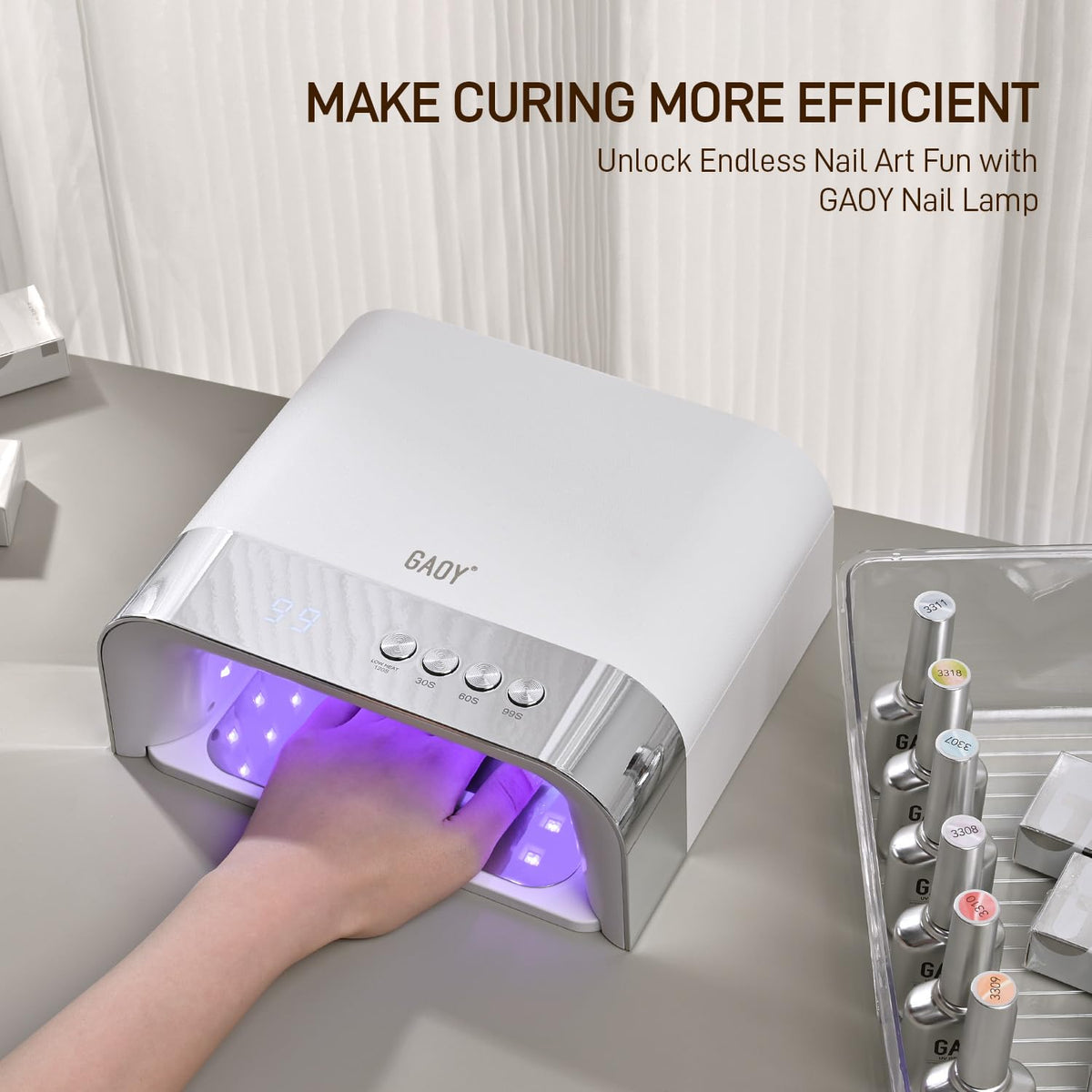 GAOY UV Nail Lamp packaging on a white background