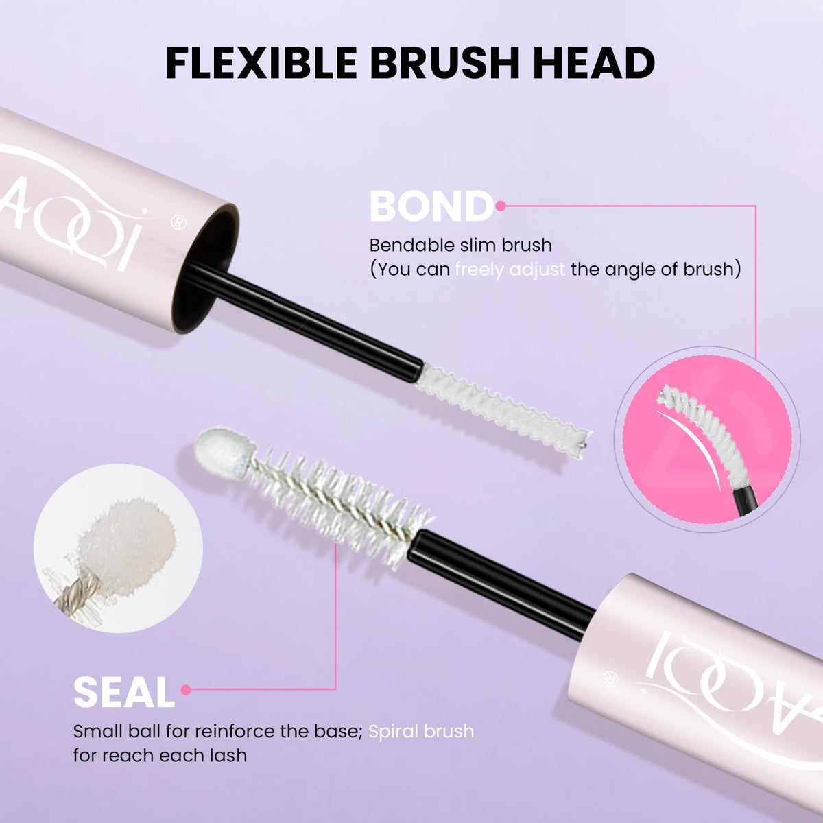 GAQQI Clear Lash Bond application on false eyelashes