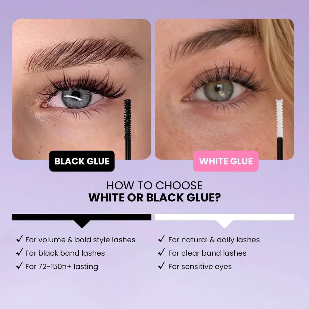 GAQQI Lash Bond and Seal 10ml glue applied on lashes