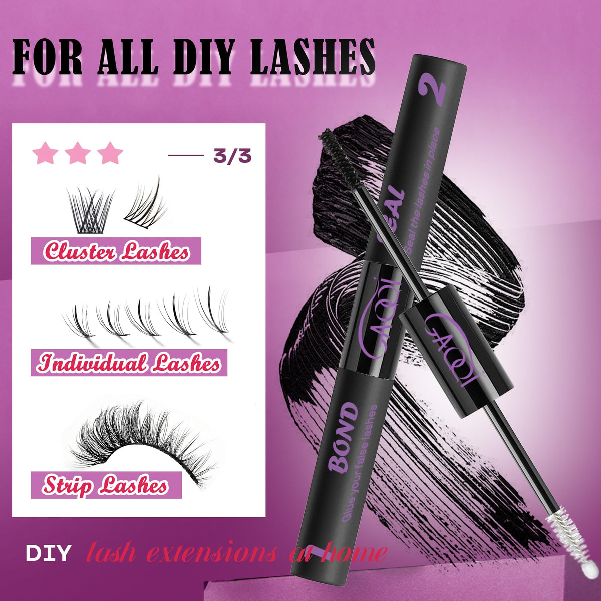 GAQQI Lash Cluster Glue 10ml packaging with instructions