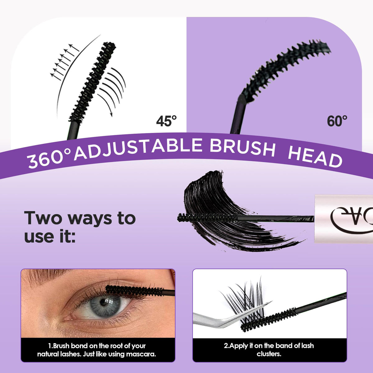 GAQQI Lash Cluster Glue double-ended design