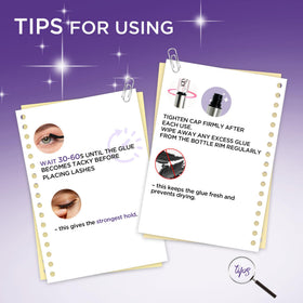 GAQQI Lash Cluster Glue with false eyelashes