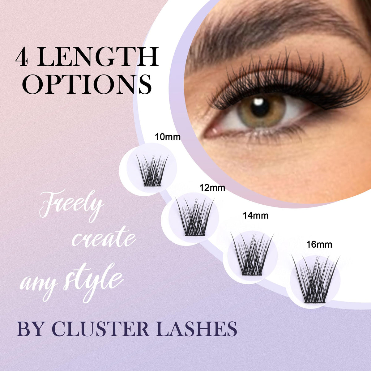 GAQQI lash clusters displayed with tools