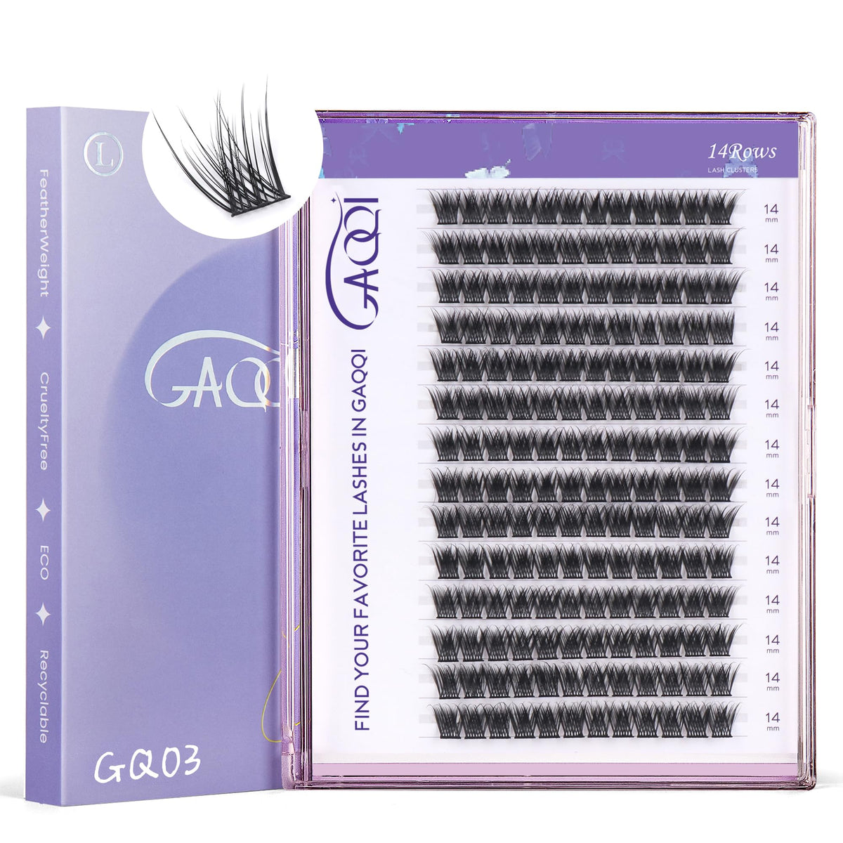 GAQQI Lash Clusters GQ03 14mm front view