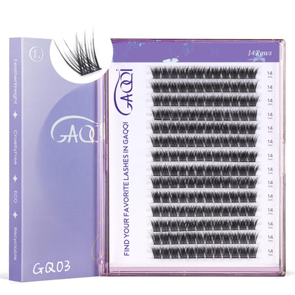 GAQQI Lash Clusters GQ03 14mm front view