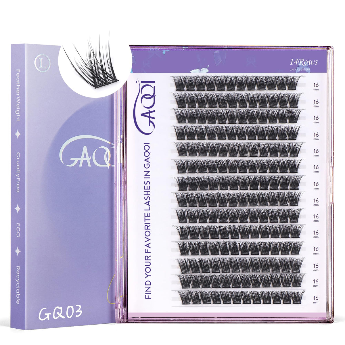 GAQQI Lash Clusters GQ03 168PCS packaging front view