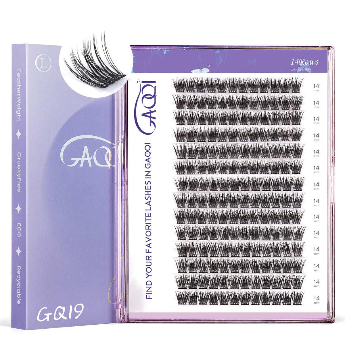 GAQQI Lash Clusters GQ19 style front view