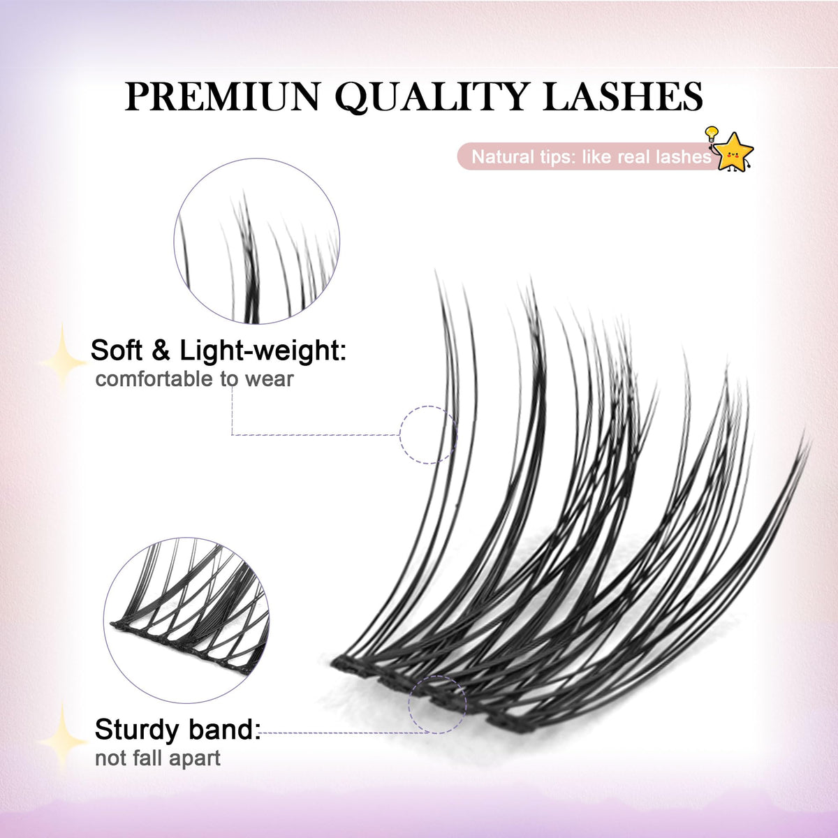 GAQQI Lash Clusters packaging with 168 pieces