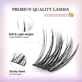 GAQQI Lash Clusters packaging with 168 pieces