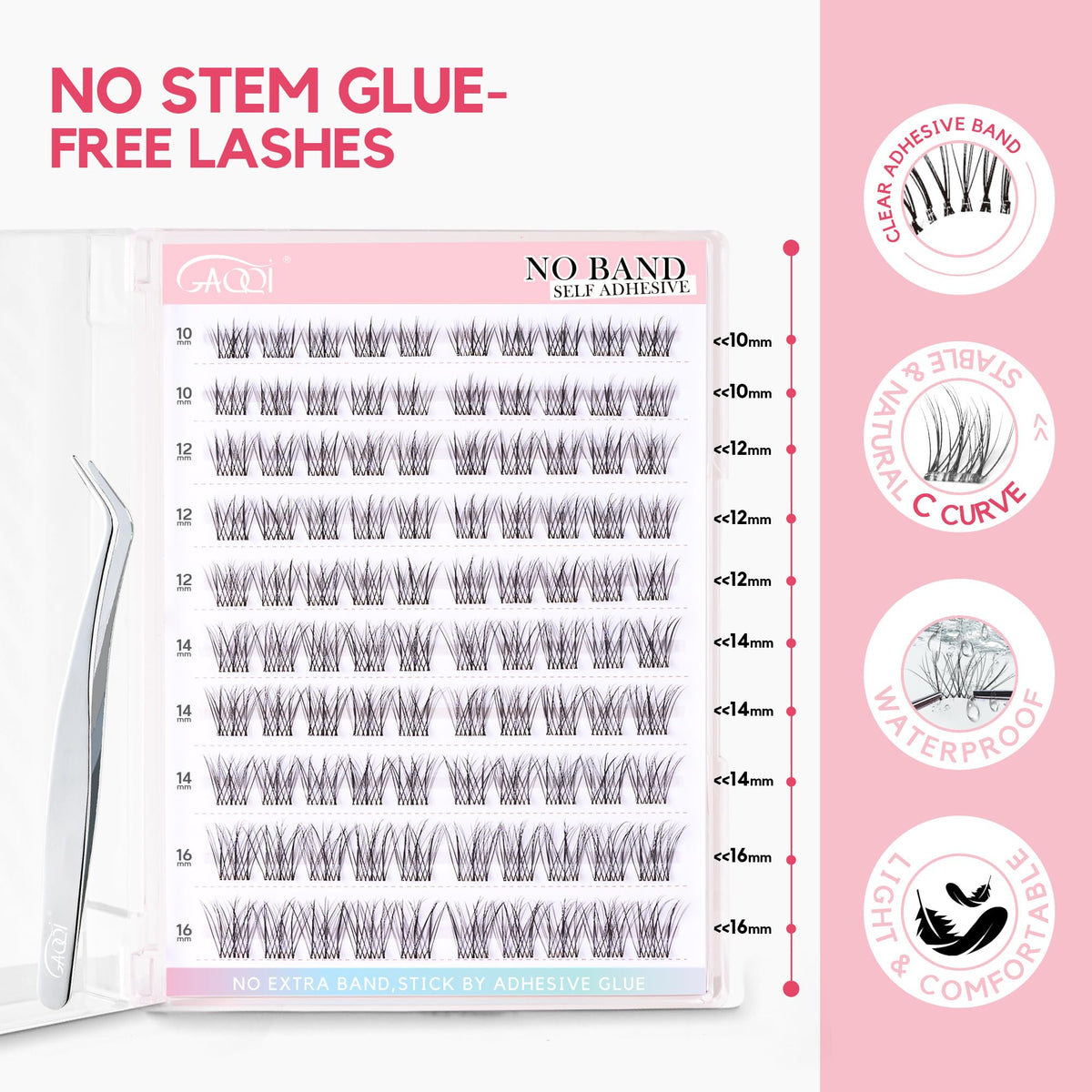 GAQQI Self Adhesive Eyelash Clusters LACE on model