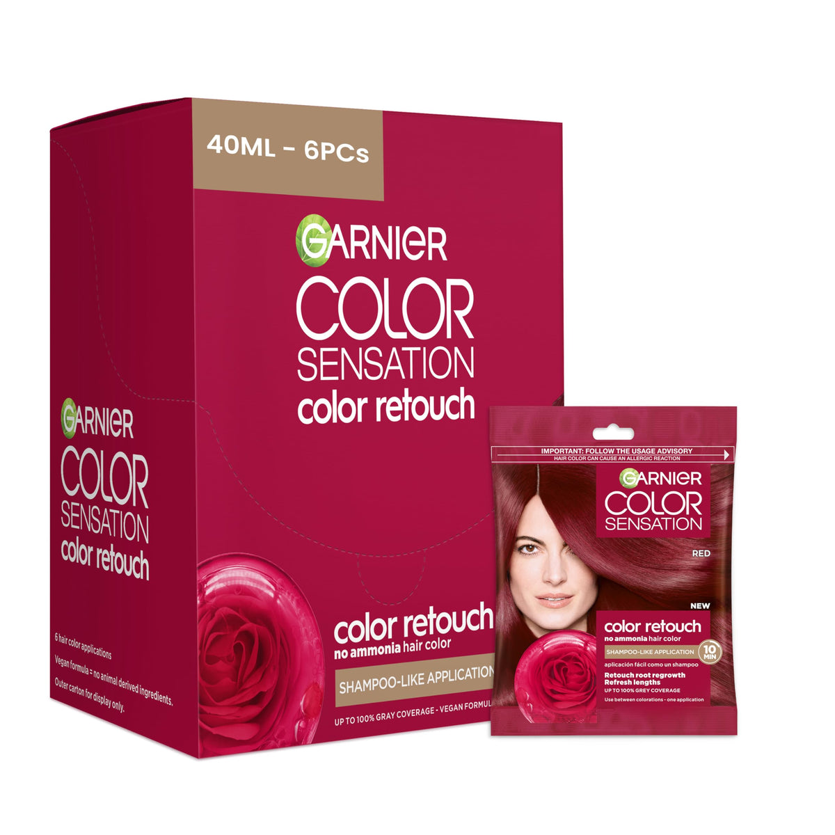 Garnier Color Sensation Demi Permanent Hair Dye 6.6 Red front view