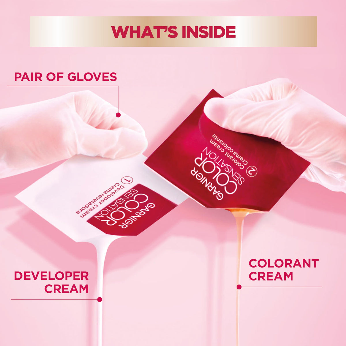 Garnier Color Sensation hair dye on hair