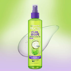Garnier Curl Defining Spray Gel 17oz back view with ingredient list