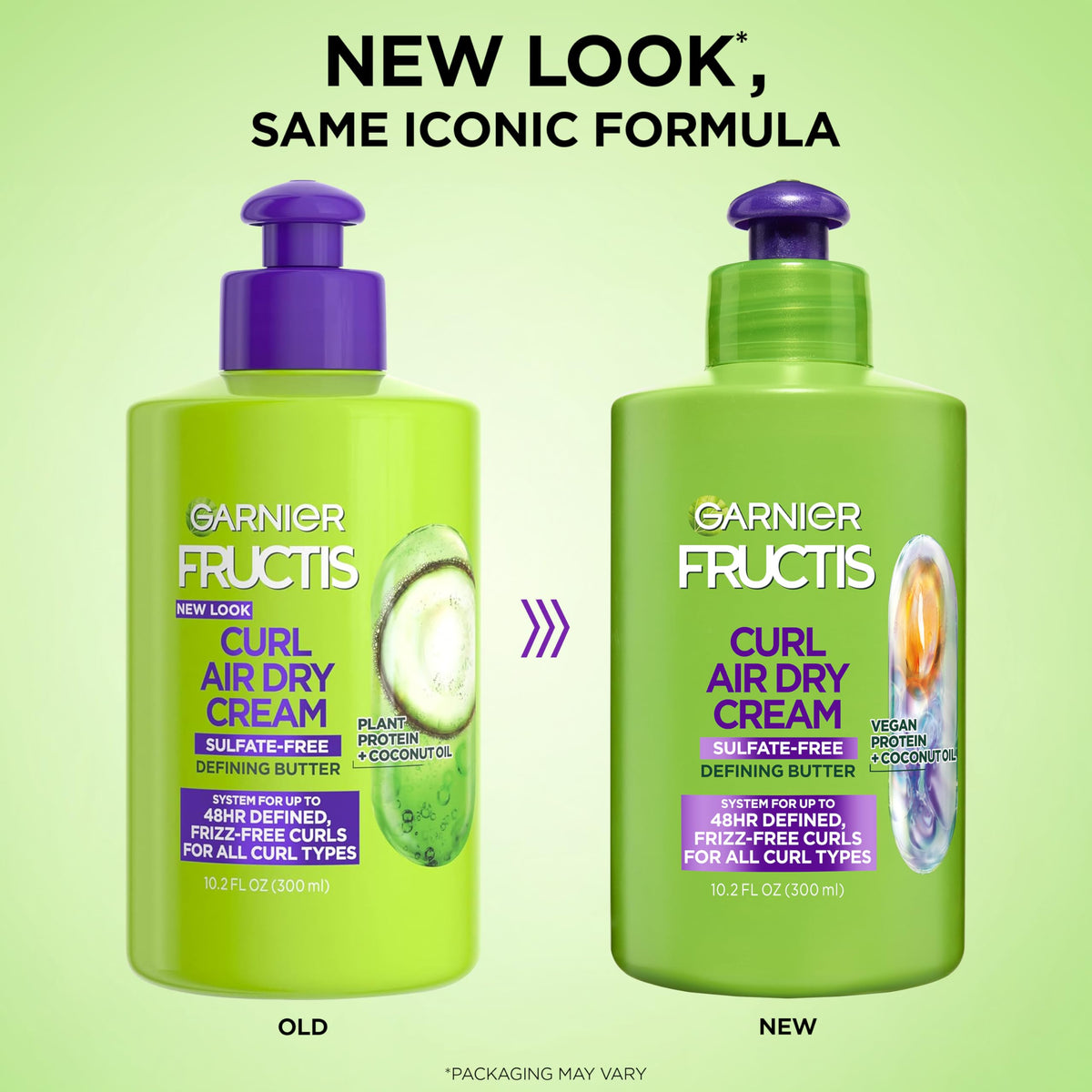 Garnier Curl Nourish Air Dry Cream back view with ingredients