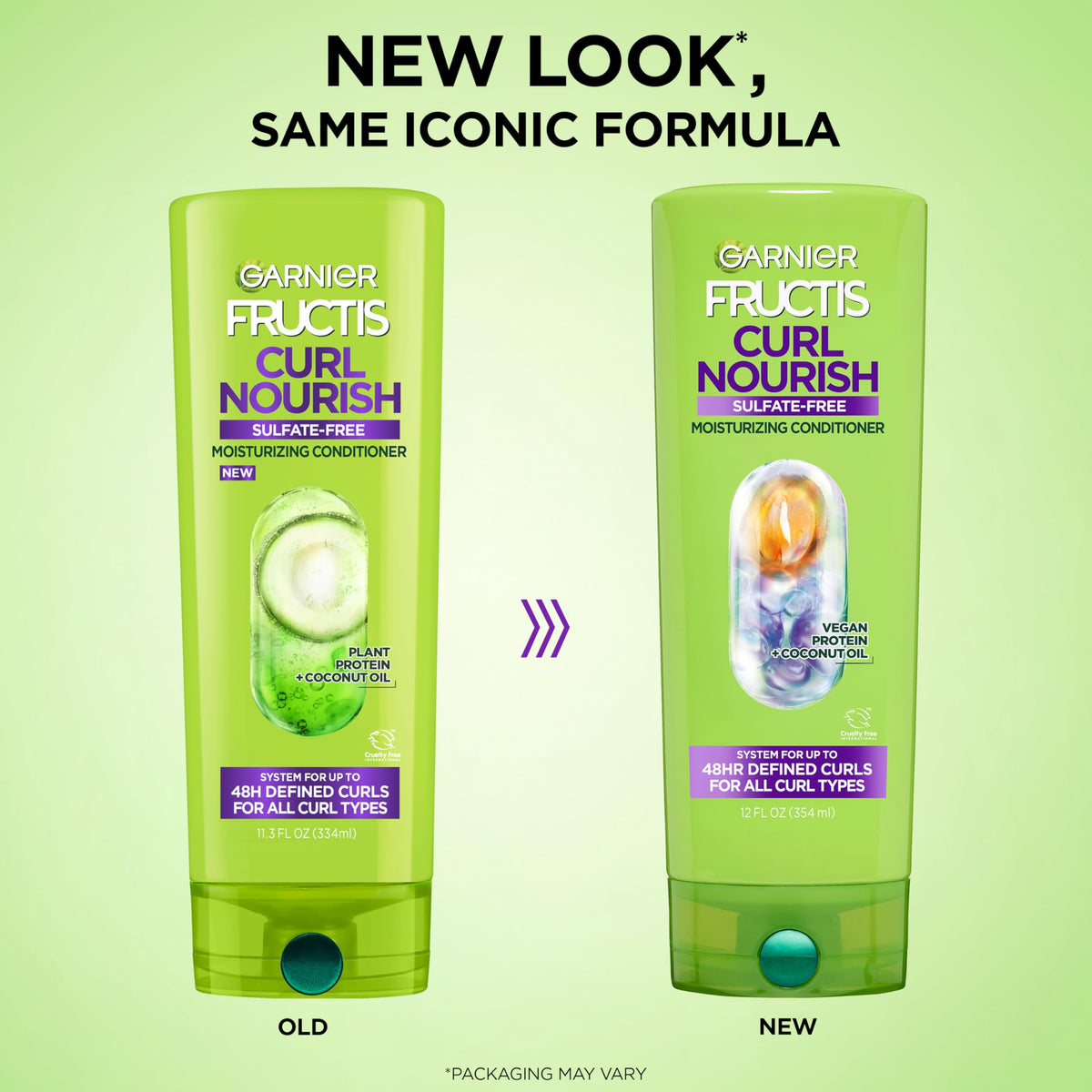 Garnier Curl Nourish Conditioner bottle with coconut oil