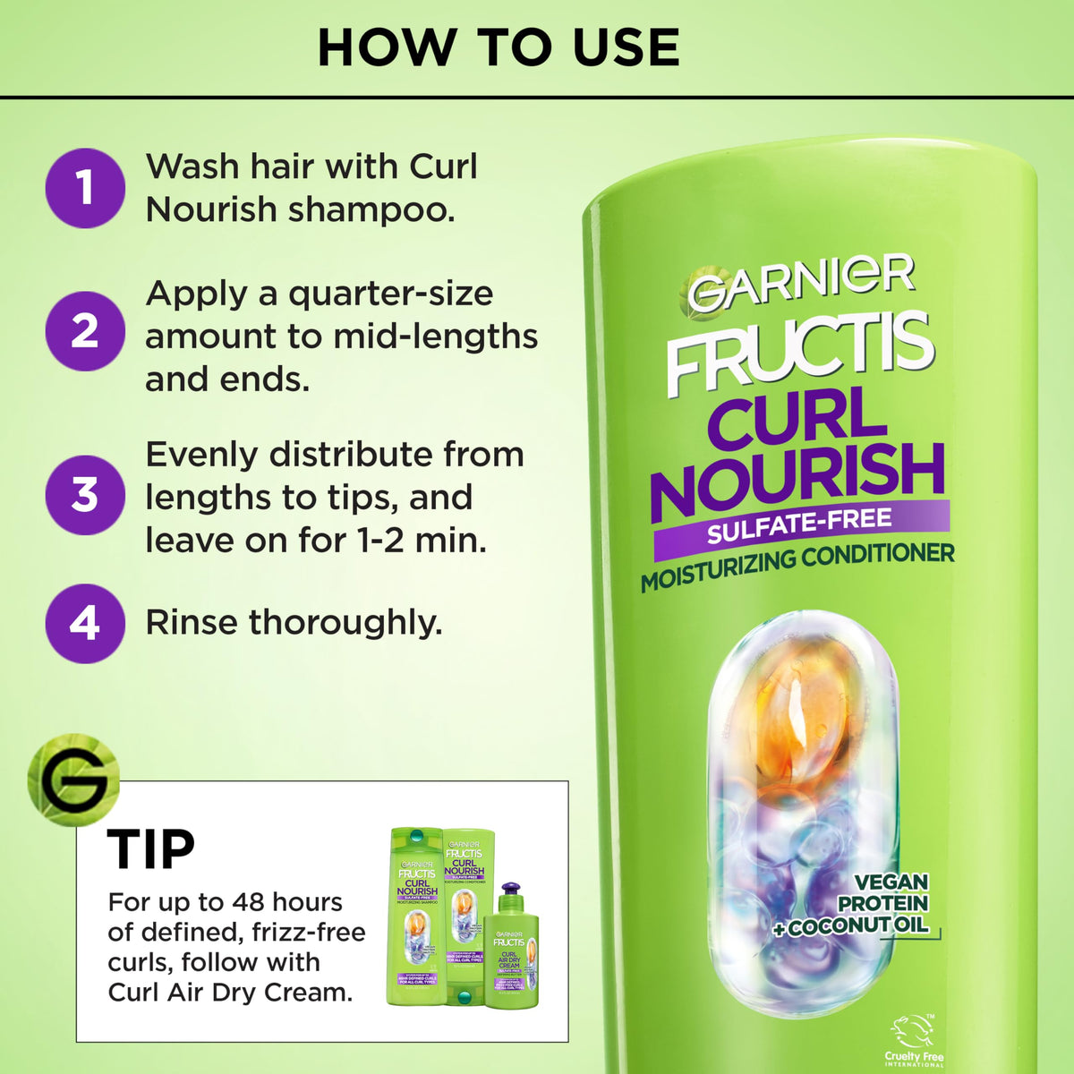 Garnier Curl Nourish Conditioner packaging details