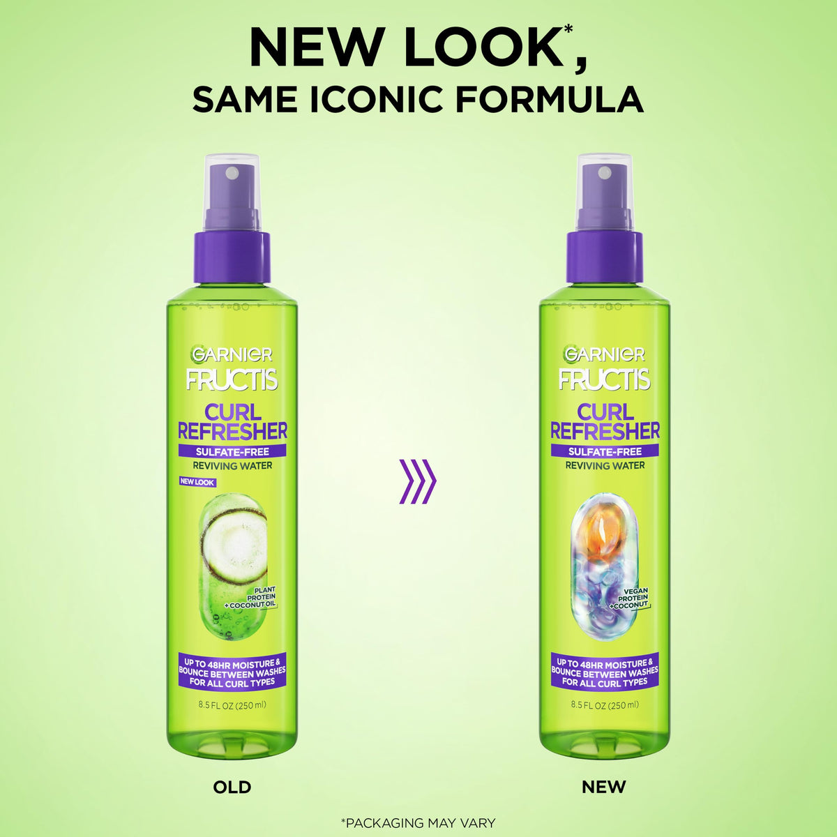 Garnier Curl Refresher bottle with spray nozzle