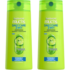 Garnier Fructis 2-in-1 Shampoo and Conditioner front view, 22 Fl Oz