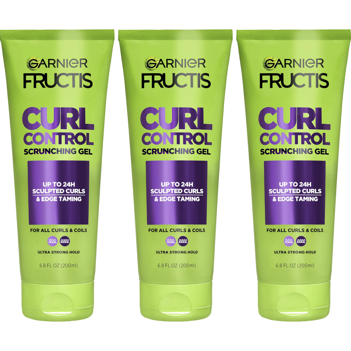 Garnier Fructis Curl Control Scrunching Hair Gel 3-pack front view