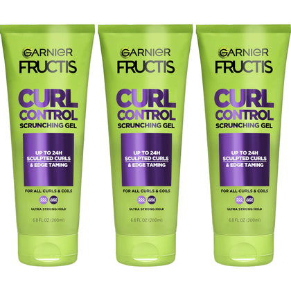 Garnier Fructis Curl Control Scrunching Hair Gel 3-pack front view