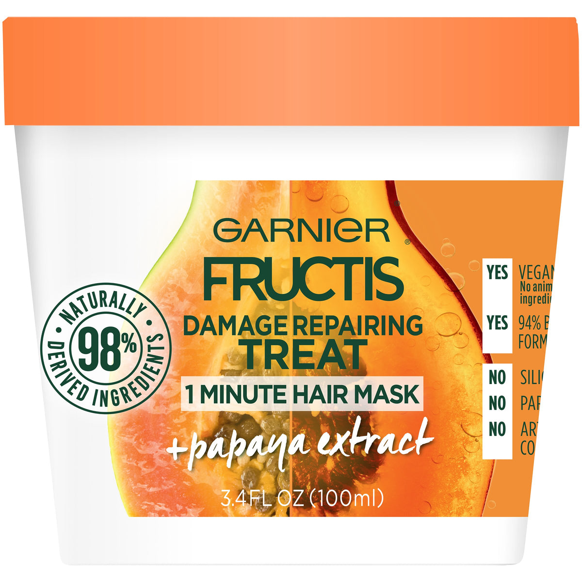 Garnier Fructis Damage Repairing Hair Mask 3.4 Fl Oz front view