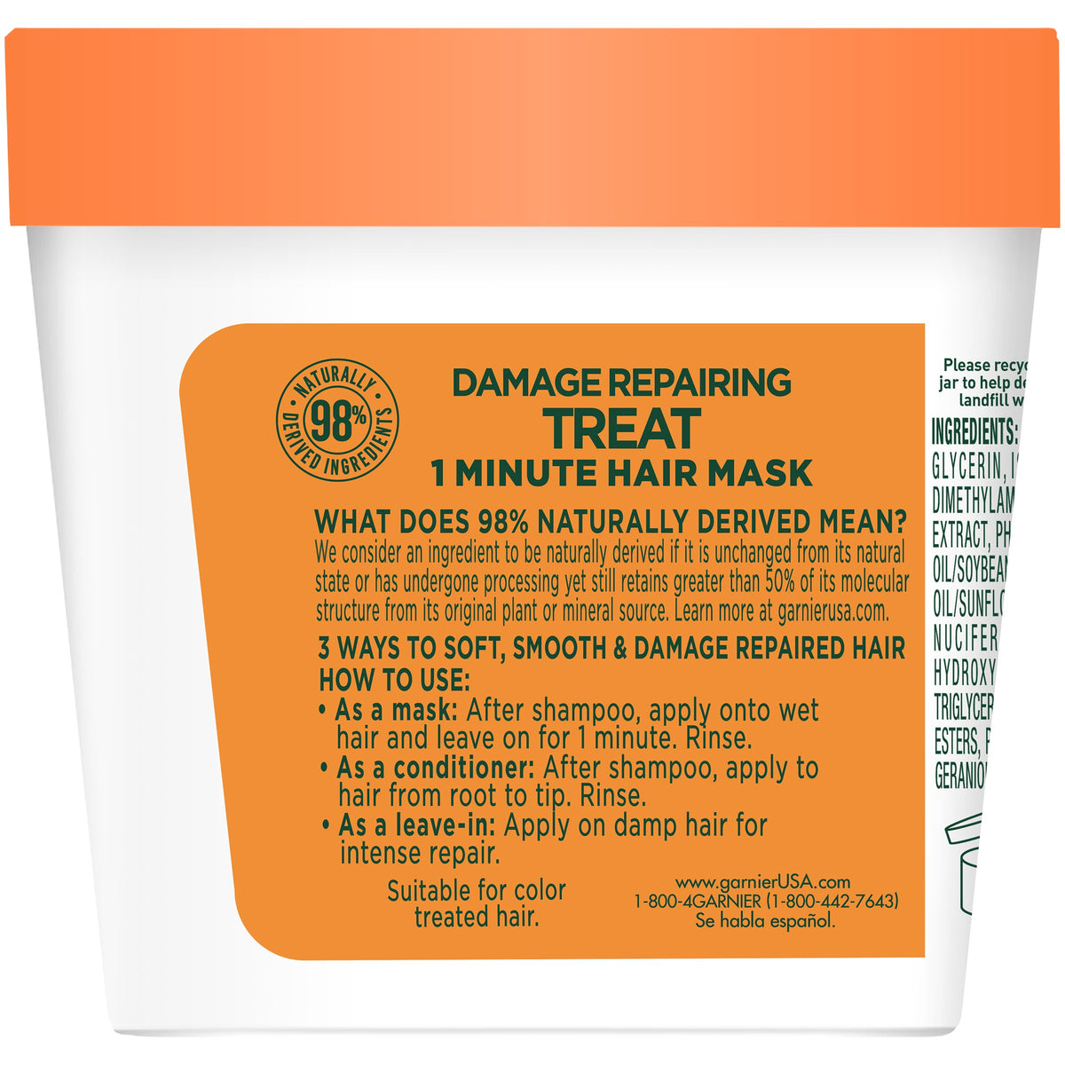 Garnier Fructis Damage Repairing Hair Mask with papaya extract close-up