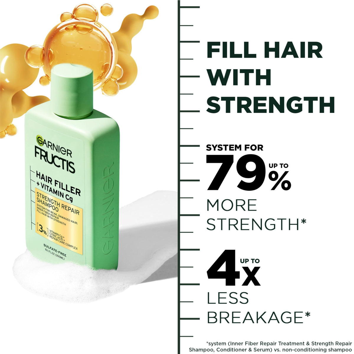 Garnier Fructis Hair Filler Shampoo with Vitamin Cg close-up