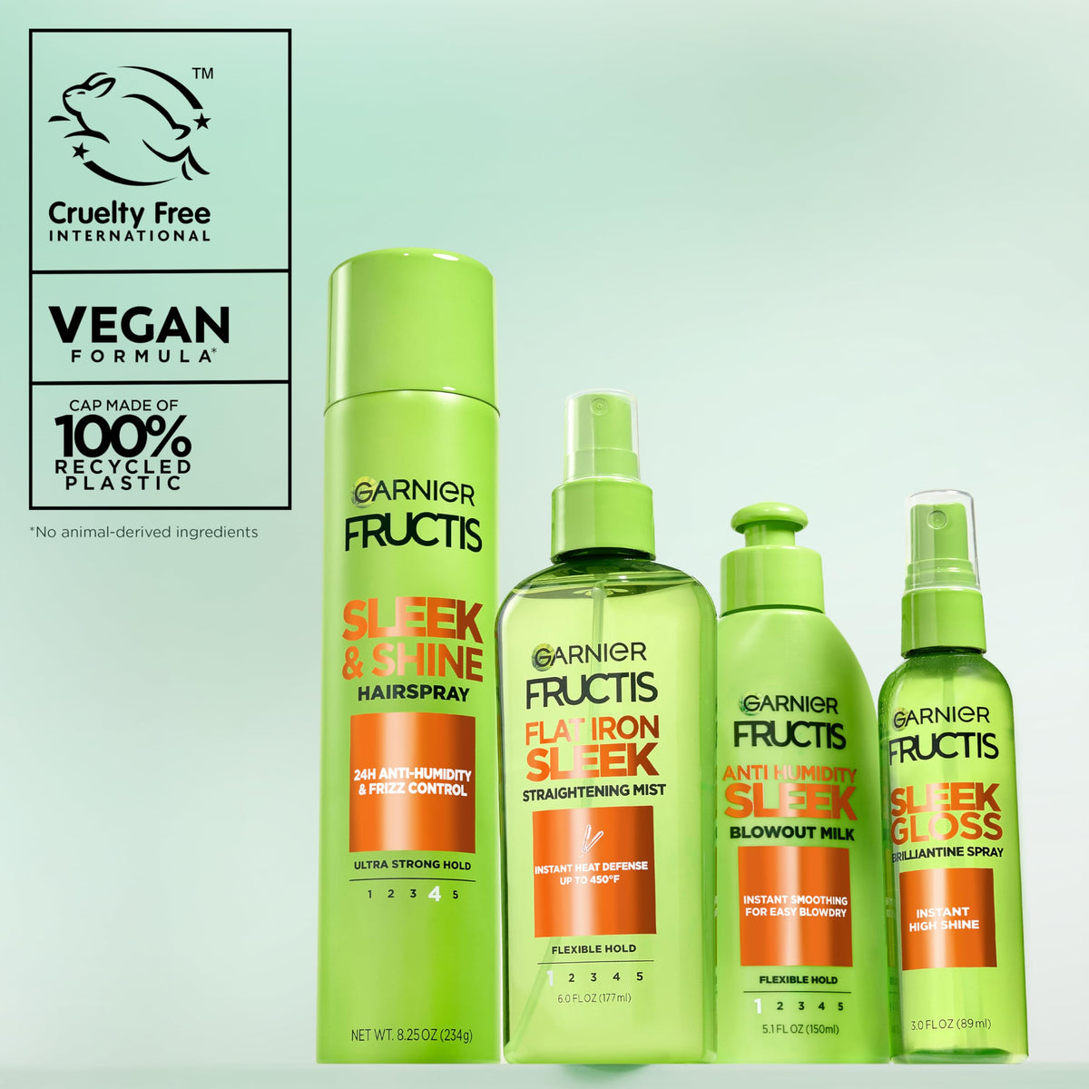 Garnier Fructis products including shampoos and conditioners