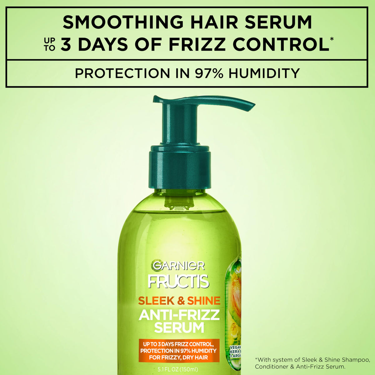 Garnier Fructis Sleek & Shine Anti-Frizz Hair Serum back view