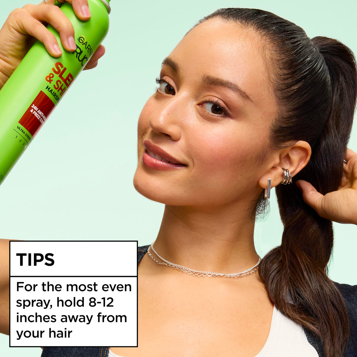 Garnier Fructis Sleek & Shine Hairspray packaging details