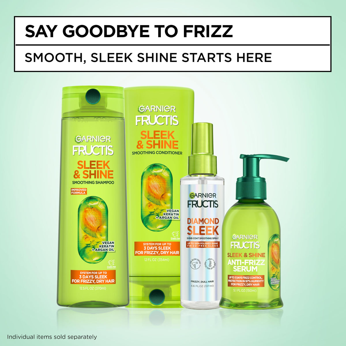 Garnier Fructis Sleek & Shine Shampoo being applied to hair