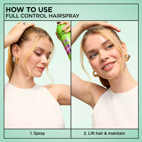 Garnier Fructis Style Full Control Hairspray application demonstration