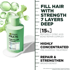 Garnier Hair Filler Pre Shampoo with product texture close-up